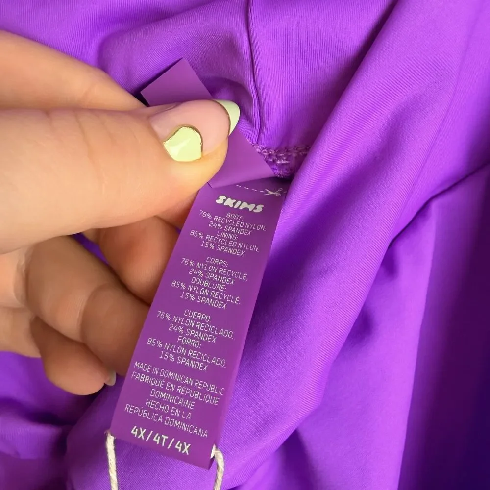 SKIMS Purple Recycled Swim Sarong Skirt Cover Up Size 4X NWT Violet
